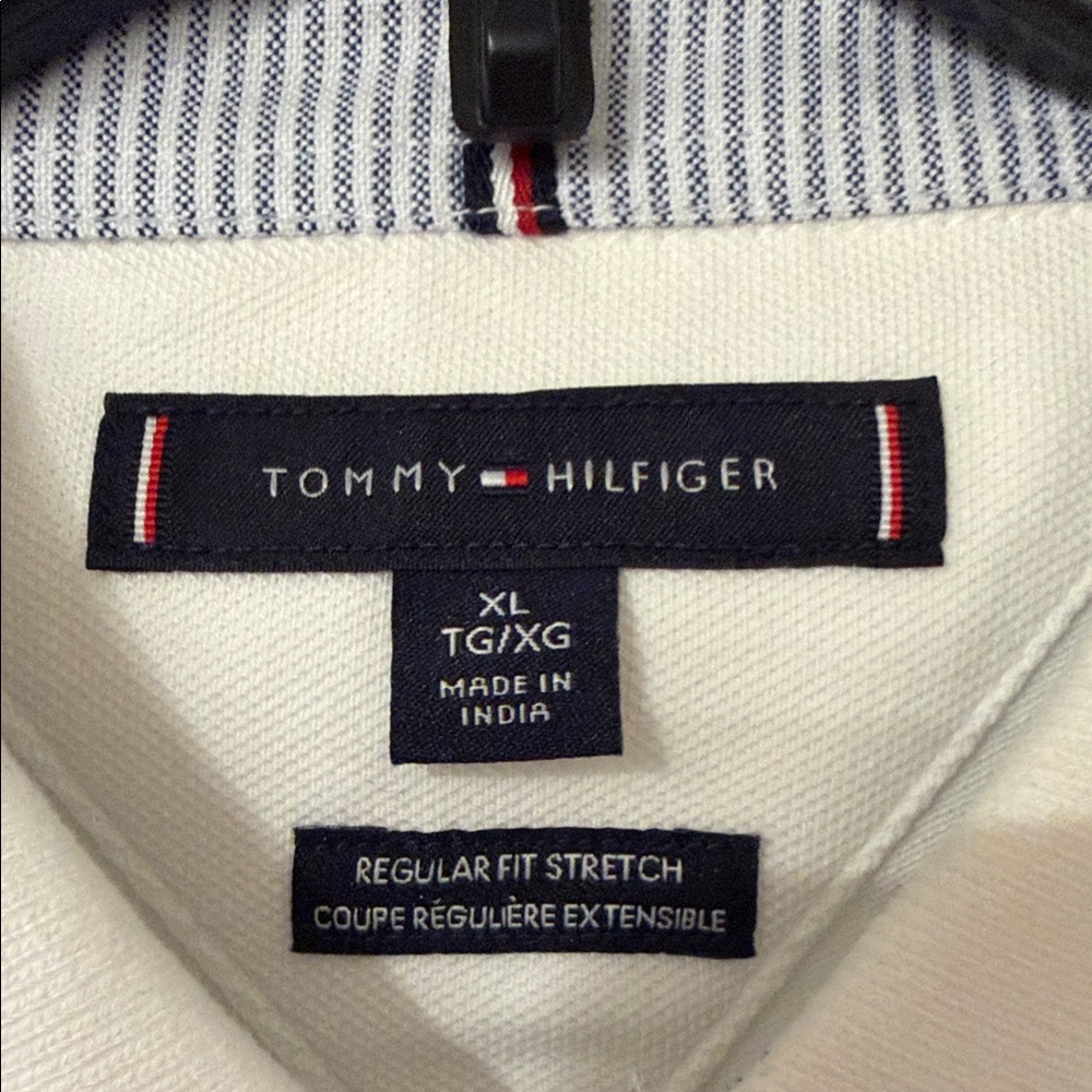 Tommy Hilfiger Men's Cream/White Polo Shirt with Subtle Logo size XL, NWOT - Picture 2 of 5